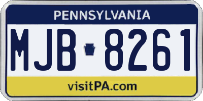 PA license plate MJB8261