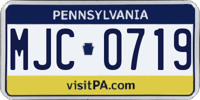 PA license plate MJC0719
