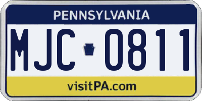 PA license plate MJC0811