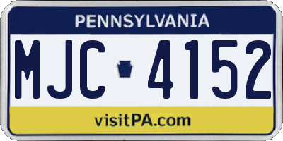 PA license plate MJC4152