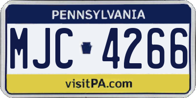 PA license plate MJC4266