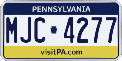 PA license plate MJC4277