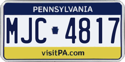 PA license plate MJC4817