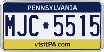 PA license plate MJC5515