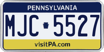 PA license plate MJC5527