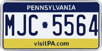 PA license plate MJC5564
