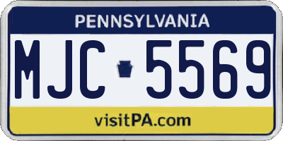 PA license plate MJC5569