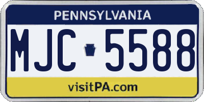 PA license plate MJC5588