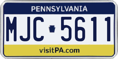 PA license plate MJC5611