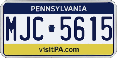 PA license plate MJC5615