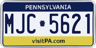 PA license plate MJC5621