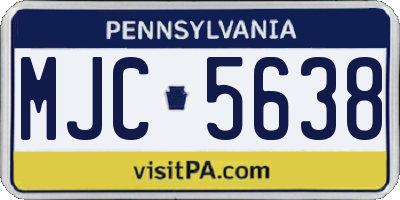PA license plate MJC5638