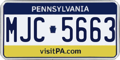 PA license plate MJC5663
