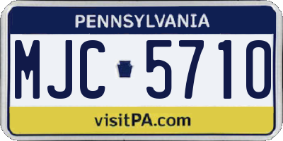 PA license plate MJC5710
