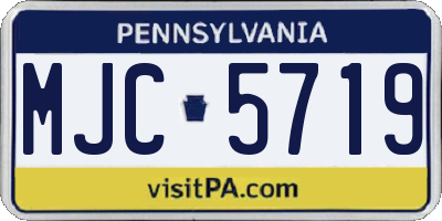 PA license plate MJC5719