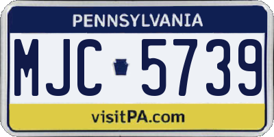 PA license plate MJC5739