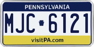 PA license plate MJC6121