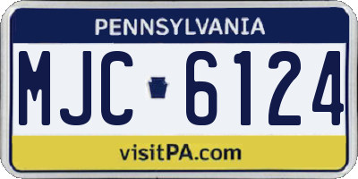 PA license plate MJC6124