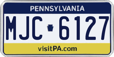 PA license plate MJC6127