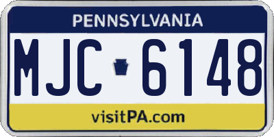 PA license plate MJC6148
