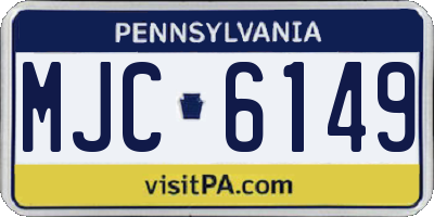 PA license plate MJC6149