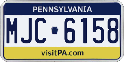 PA license plate MJC6158