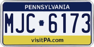 PA license plate MJC6173