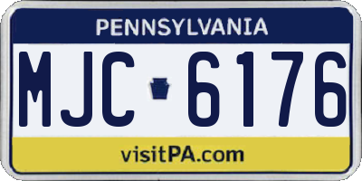 PA license plate MJC6176
