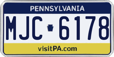 PA license plate MJC6178