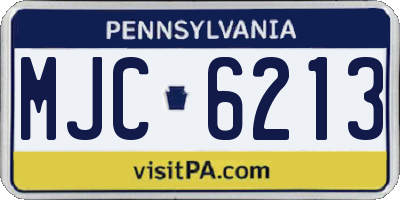 PA license plate MJC6213