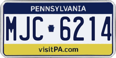 PA license plate MJC6214