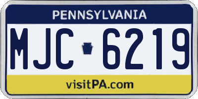 PA license plate MJC6219