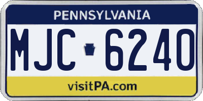 PA license plate MJC6240
