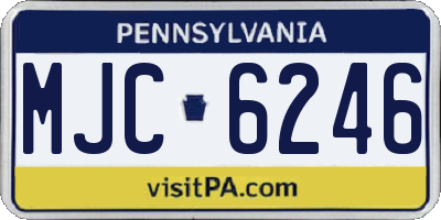PA license plate MJC6246