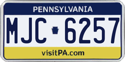 PA license plate MJC6257