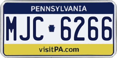 PA license plate MJC6266