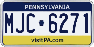 PA license plate MJC6271