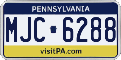 PA license plate MJC6288