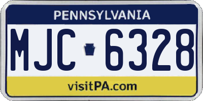 PA license plate MJC6328
