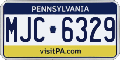 PA license plate MJC6329