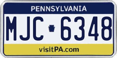 PA license plate MJC6348