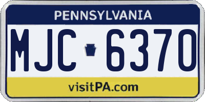 PA license plate MJC6370