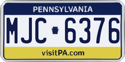 PA license plate MJC6376