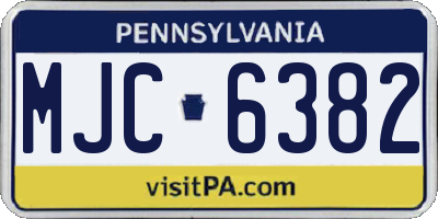 PA license plate MJC6382
