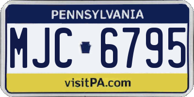 PA license plate MJC6795