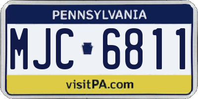 PA license plate MJC6811