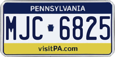 PA license plate MJC6825