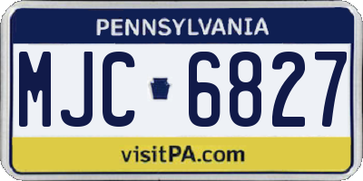 PA license plate MJC6827