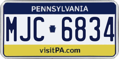 PA license plate MJC6834