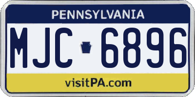 PA license plate MJC6896